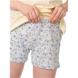 Комплект детский (футболка/шорты) Бежевый/голубой