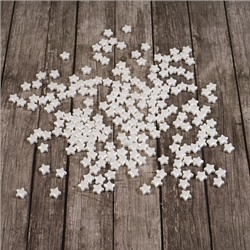 Посыпка кондитерская 3D Звездочки белые перламутровые 7 мм, 50 гр