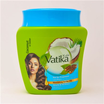 Vatika COCONUT AND CASTOR Volume And Thickness Mask, Dabur (Ватика КОКОС И КАСТОРОВОЕ МАСЛО Маска ОБЪЕМ И ТОЛЩИНА для тонких волос, Дабур), 500 г.