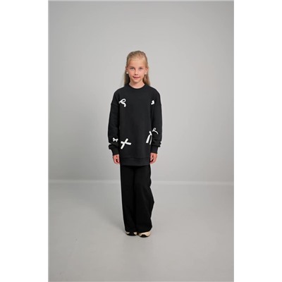 Свитшот оверсайз для девочки из футера трехнитки Happyfox