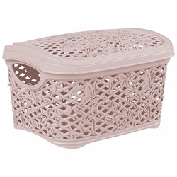 Корзинка для хранения Keeplex Fiori с крышкой 3,3 л, 24,2×18×14 см KL401211005 бежевый топаз