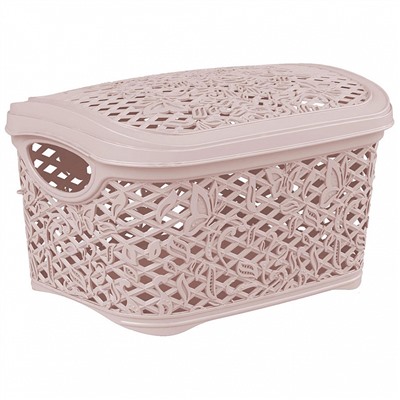 Корзинка для хранения Keeplex Fiori с крышкой 3,3 л, 24,2×18×14 см KL401211005 бежевый топаз