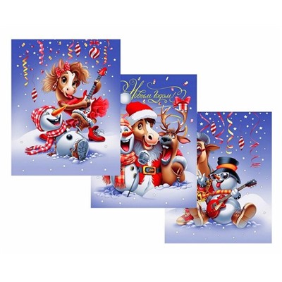 К-т полотенец "Конфетти" 50*60 см. - 3 шт. вафля хлопок 100%