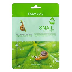 FarmStay Маска тканевая д/лица с муцином улитки  Visible Defference Snail Mask  23мл