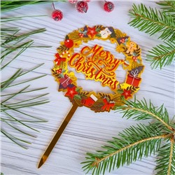 Топпер «Merry Christmas» рождественский венок