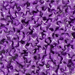 Посыпка кондитерская объёмная 3D Звездочки Фиолетовые перламутровые 12 мм, 50 гр