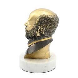 Пирогов Н.И. из бронзы на подставке из мрамора 65*65*83мм.