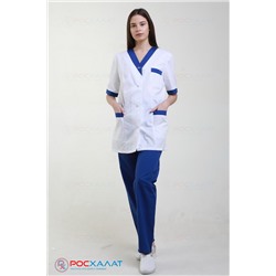Женский медицинский костюм с отделкой, куртка и брюки КМТ-01