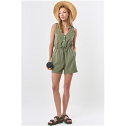 Комбинезон с шортами хлопковый мох