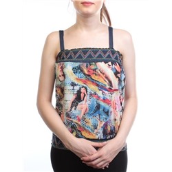 817-9 Топ в джинсовом стиле женский (65% хлопок, 35% эластан) размер свободный 42-44