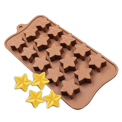 Форма силиконовая для шоколада «Звезды морские», 15 ячеек