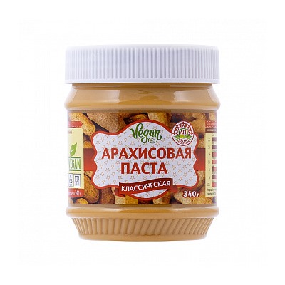 Паста арахисовая "Азбука продуктов" Классическая кремовая, 340 гр