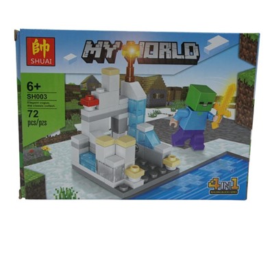 Конструктор My World 4в1 72дет. 19*14см / коробка SH003-2