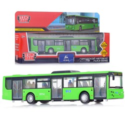 Технопарк. Автобус ЛИАЗ-5292  металл 18 см, двери, инерц, зеленый, кор. арт.LIAZ5292-18-GN