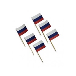 Барные украшения Пика Бамбук Флаг России 100шт 6,5см Optiline (30)