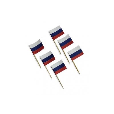 Барные украшения Пика Бамбук Флаг России 100шт 6,5см Optiline (30)