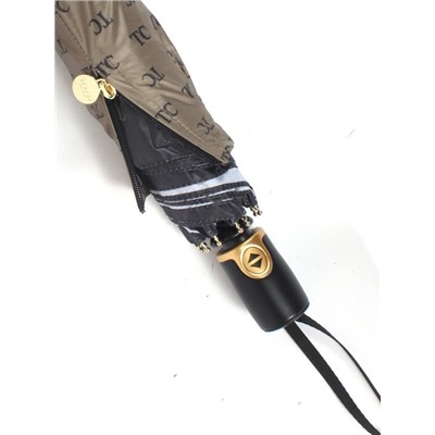 Зонт женский ТриСлона-L 3808,  R=58см,  суперавт;  8спиц,  3слож,  набивной "Эпонж",  бежевый 244390