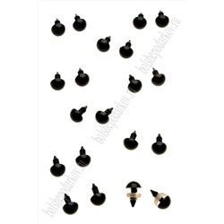 Фурнитура "Глазки" круглые с заглушками 10 мм (50 шт) SF-6103, черный