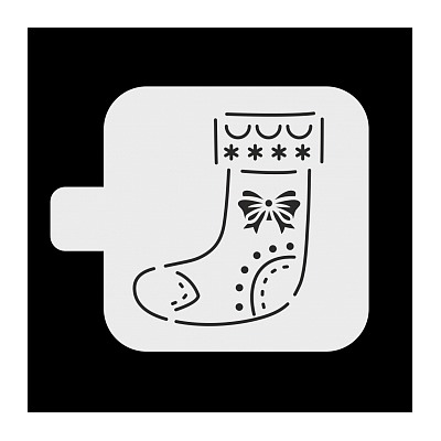 Трафарет "Рождественский носок-бантик", 12*12 см