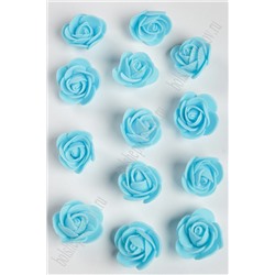 Головки цветов "Роза" мелкая 25 мм (100 шт) SF-2097, голубой №10
