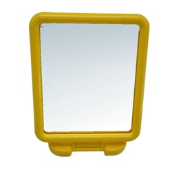 Зеркало настольное прямоугольное (пластик.корпус) Желтое (17*14см)
