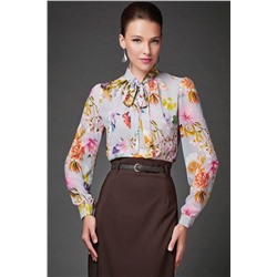 Шелковая блуза с цветочной расцветкой Доминго