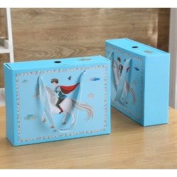 Подарочная коробка "Бравый принц" выдвижной, цвет: голубой