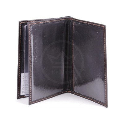 Обложка для авто+паспорт Premier-О-78 натуральная кожа черный флоттер джинс (21-10)  106809