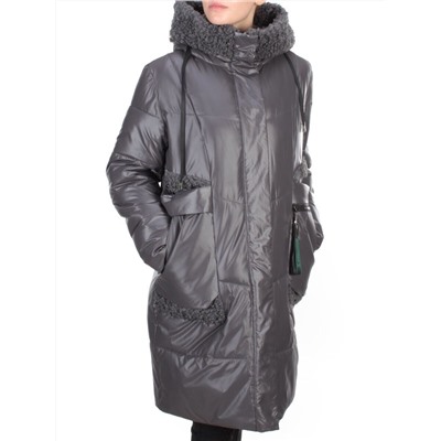 21-985 DARK GRAY Пальто зимнее женское AIKESDFRS (200 гр. холлофайбера) размеры 48-50-52-54-56-58