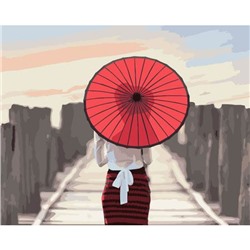 Картина по номерам 40х50 см "Японский зонтик" живопись с красками и кистью PNB/C1 №36 ФРЕЯ