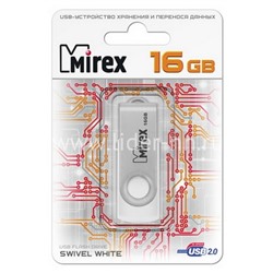 USB Flash 16GB Mirex SWIVEL WHITE