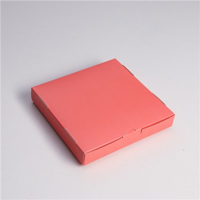 Коробка самосборная, с окном, розовая, 19 х 19 х 3 см