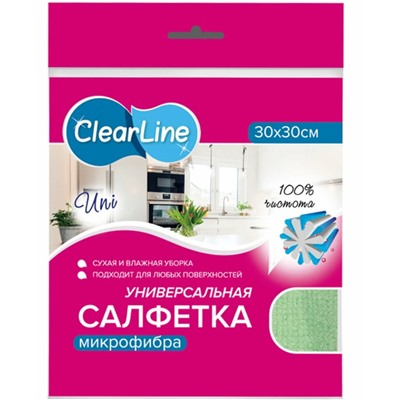 Салфетка микрофибр.30*30 Clear Line