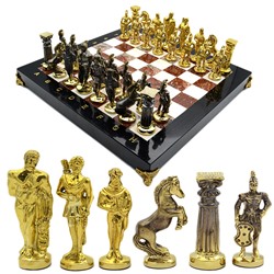 Шахматы подарочные из камня с бронзой "Мифология", 350*350мм