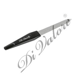 DiValore Пилка для искусственных и натуральных ногтей, металлическая, прорезиненная ручка 12см (108-017)