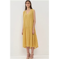 Жёлтое платье с принтом 5241-3795-Ш108