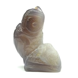 Фигурка из камня агат "Сова" с жеодой