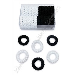 Резинки для волос 4 см (20 шт) SF-7504, белый/черный №9