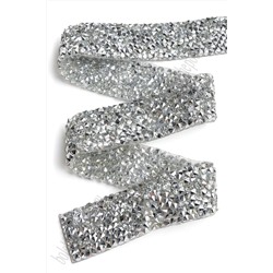 Стразовая лента 2 см*5 ярд (SF-6049) серебро/серебро №801
