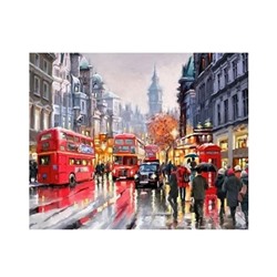 Картина по номерам  40*50см Лондон под дождем с акриловыми красками  AL9227