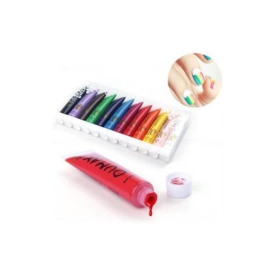 Набор акриловых красок для дизайна ногтей в тюбике 12 шт.