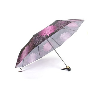 Зонт женский ТриСлона-L 3826 А,  R=58см,  суперавт;  8спиц,  3слож,  "Эпонж",  набивной,  фиолет 256244