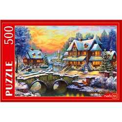 Рыжий кот. Пазлы 500 эл. арт.5138 "Снежный пейзаж"