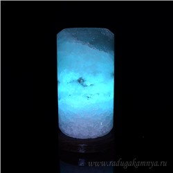 Солевая лампа "Свеча" 110*110*185мм 2-3кг, свечение голубое.