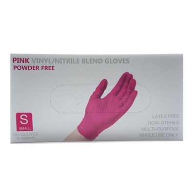 Перчатки  Винил-нитриловые  неопудренные   S (мин.50пар) Розовые