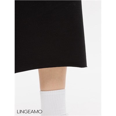 Женское платье макси из футера 2-х нитки Lingeamo черный ВП-10 (35)