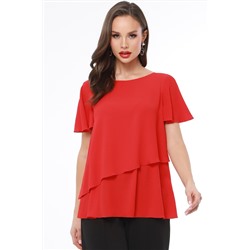 Блузка двойная красного цвета с короткими рукавами