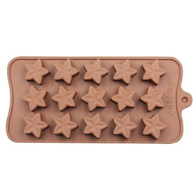 Форма силиконовая для шоколада «Звезды морские», 15 ячеек