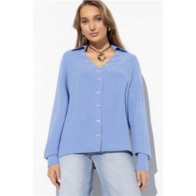 Блузка с длинным рукавом голубого цвета