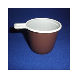 Чашка кофейная 200мл коричнево-белая Бийск (1200/75)